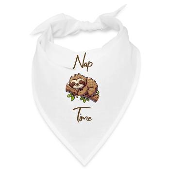 Nap time Schlafenszeit Faultier - Bandana - Weiß - Vorne