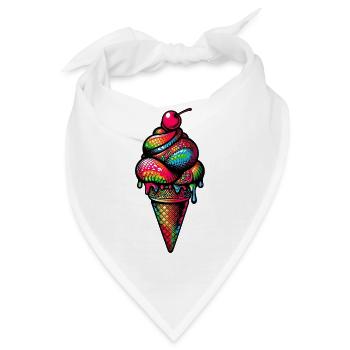 Eiswaffel Eis am Stiel - Bandana - Weiß - Vorne