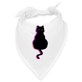 Leuchtkatze pink - Bandana - Weiß - Vorne