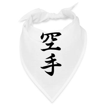 Karate Zeichen – Japanisches Kanji Brush Art, Budo - Bandana - Weiß - Vorne