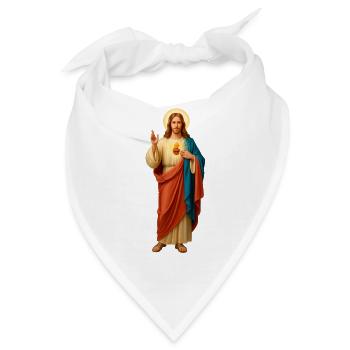 Jesus mit Brot Dreifarbige Gewänder - Bandana - Weiß - Vorne