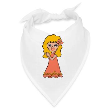 Sternzeichen Jungfrau Cartoon Blumenkind - Bandana - Weiß - Vorne
