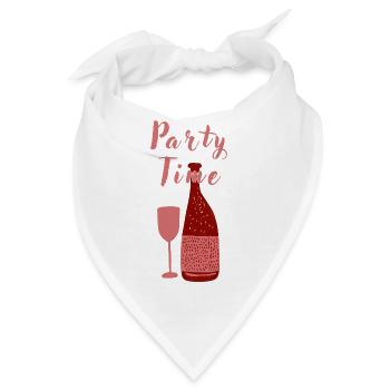 Party Time – Party Time – Wine Art Design - Bandana - Weiß - Vorne