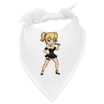 Blonde Rocksängerin auf der Bühne - Bandana - Weiß - Vorne