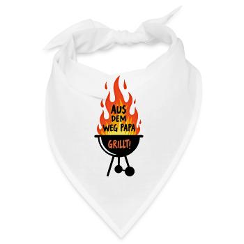 Grillen Grillsaison Papa Am Grill Papa Grillt - Bandana - Weiß - Vorne