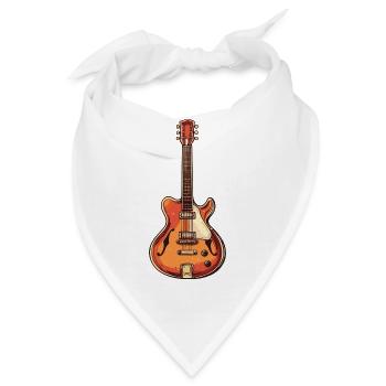 Vintage E-Gitarre Illustration - Bandana - Weiß - Vorne