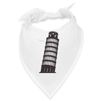 Italienische Turm von Pisa Silhouette - Bandana - Weiß - Vorne