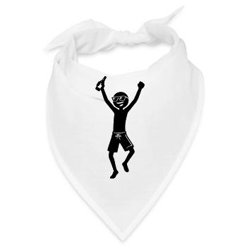 Party Jubel Bier Strichmännchen Schwarz - Bandana - Weiß - Vorne