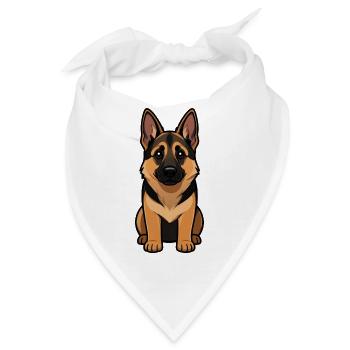 Deutscher Schäferhund Welpe Hundebaby Geschenk - Bandana - Weiß - Vorne