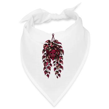 Neon Hängepothos – Dark Botanical Design - Bandana - Weiß - Vorne