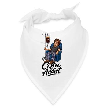 Coffee Addict Kaffeesüchtig - Bandana - Weiß - Vorne