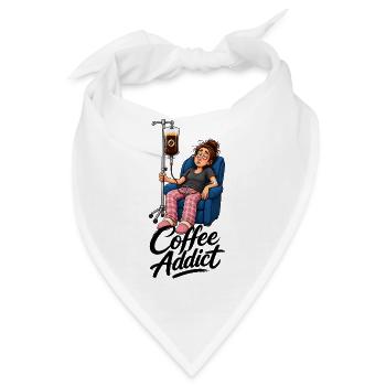 Coffee Addict Kaffeesüchtig - Bandana - Weiß - Vorne