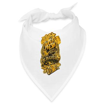 Goldene Graffiti HipHop BoomBox - Bandana - Weiß - Vorne
