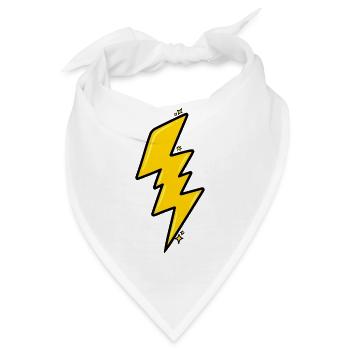 Heller Cartoon Gelber Blitz - Bandana - Weiß - Vorne