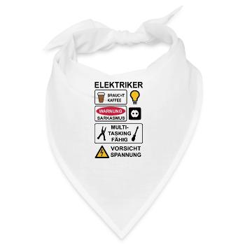 Elektriker - Bandana - Weiß - Vorne