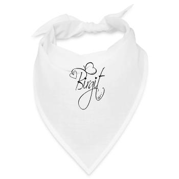 Birgit Name Vorname Mädchen Kalligrafie Dekor - Bandana - Weiß - Vorne
