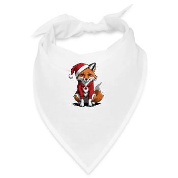 Fuchs Fox Weihnachtsmann Süß Geschenk für Frauen - Bandana - Weiß - Vorne