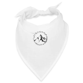 Bergpanorama mit schönem Blumenkranz - Bandana - Weiß - Vorne