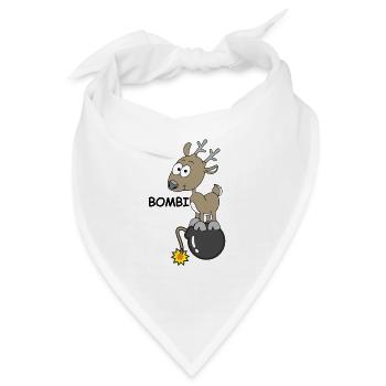 Bombi | Reh, lustige Bilder, explosiv - Bandana - Weiß - Vorne