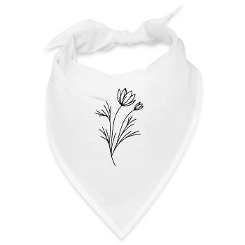 Anmutige Eleganz: Das filigrane Blütenmuster - Bandana - Weiß - Vorne