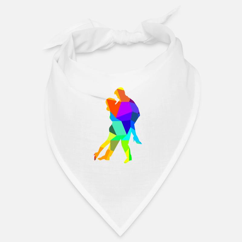 Tango Tanzen Tanzpaar Regenbogen Farben Polygon Bandana