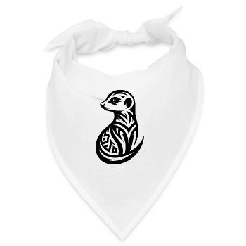 Putziges Erdmännchen im Tattoo Style - Bandana - Weiß - Vorne
