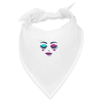 Schlafende Augen abstraktes weibliches Gesicht - Bandana - Weiß - Vorne