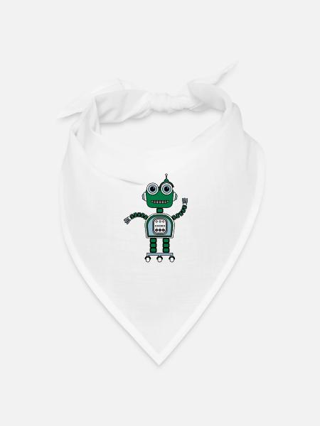 Cartoon cute robot - Bandana - white