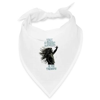 Rock Musik ist meine Therapie - Bandana - Weiß - Vorne