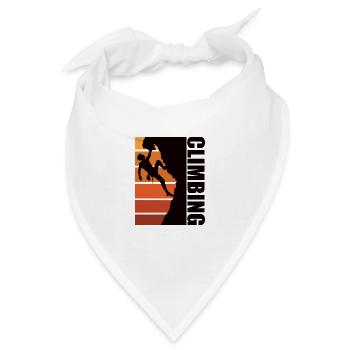 Kletterer auf Felsen beim Bouldern auf Klettertour - Bandana - Weiß - Vorne