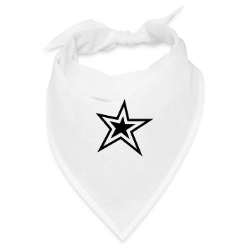Stern mit Outline - Bandana - Weiß - Vorne