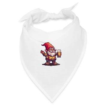 Gartenzwerg Bier Pixel - Bandana - Weiß - Vorne