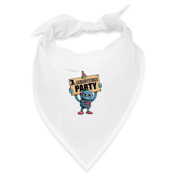 Ich bin drei Jahre dritter Geburtstag mit Roboter. - Bandana - Weiß - Vorne