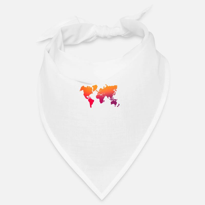 orange - red world map Bandana