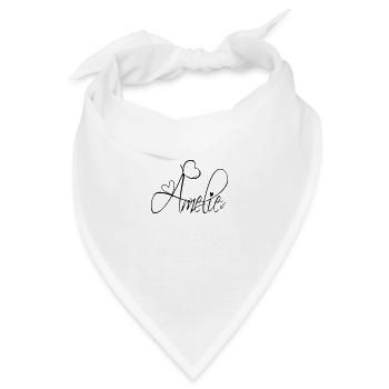 Amelie Name Vorname Mädchen Kalligrafie Dekor - Bandana - Weiß - Vorne