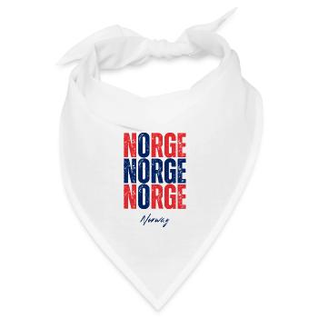 Norwegische Flagge, Norwegischer Stolz - Bandana - Weiß - Vorne