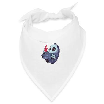 FLIEGENDER GEIST TOTENKOPF COMIC MOTIVE GESCHENK - Bandana - Weiß - Vorne