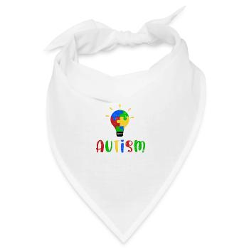 AUTIST ASPERGER PUZZLE LAMPE SYNDROM MOTIV SPRUCH - Bandana - Weiß - Vorne