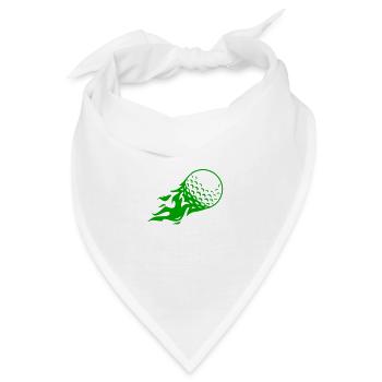 FEUERBALL GOLFBALL FEUER GOLF GRÜN BALL LOCH MOTIV - Bandana - Weiß - Vorne