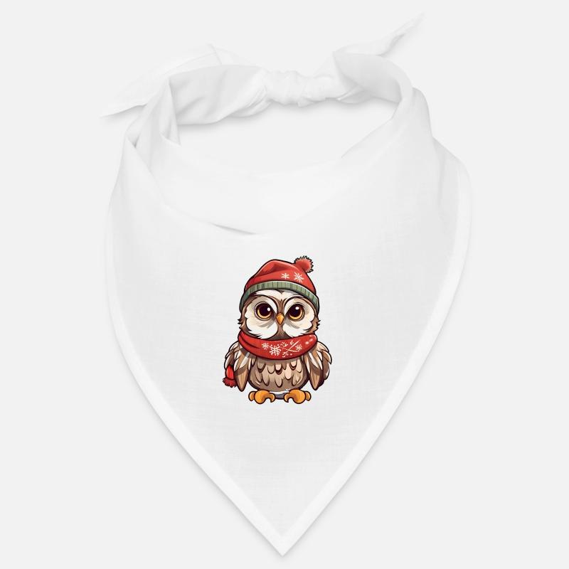 Niedliche Eule im festlichen Winter-Look! Bandana