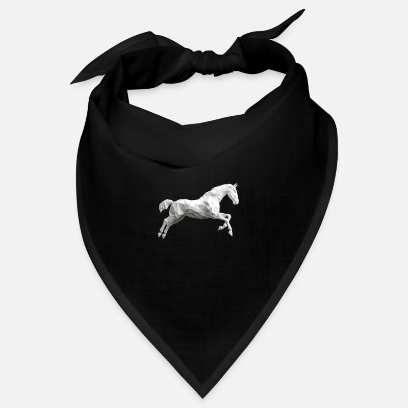 Weisses Pferd Low Poly Logo Art Design Schimmel Bandana