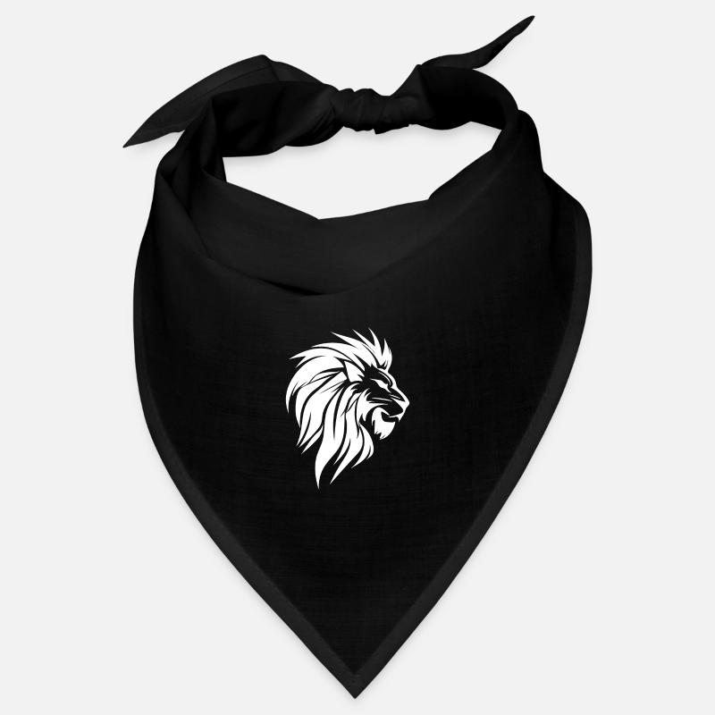 Evil Lion Head Tattoo Style Elegant Mane Bandana