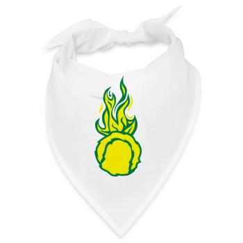 Ball Tennis Flamme Feuer Flamme - Bandana - Weiß - Vorne