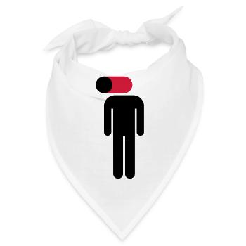 Handy an, Gehirn aus - Bandana - Weiß - Vorne