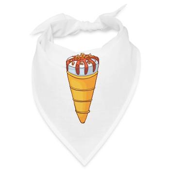 Eis Speiseeis Eiskrem Eiscreme Kugeleis Eisbecher - Bandana - Weiß - Vorne