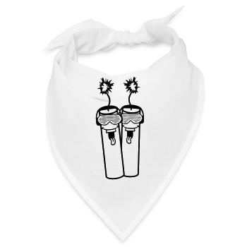 2 freunde team duo party dj musik cool gesicht lac - Bandana - Weiß - Vorne