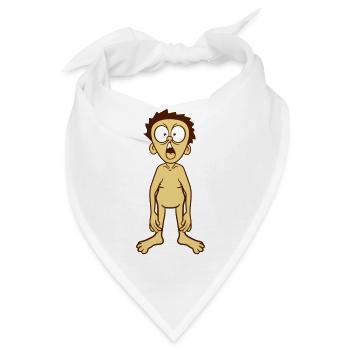 nackt erschrocken aengstlich schock schreien junge - Bandana - Weiß - Vorne