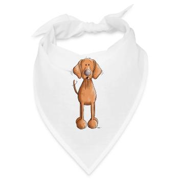 Knuffiger Vizsla - Bandana - Weiß - Vorne
