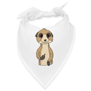 Mürrisches Erdmännchen mit Mittelfinger - Bandana - Weiß - Vorne