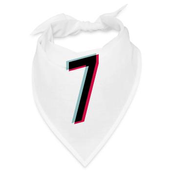 Zahl 7 Ziffer Trikotnummer Tiktok Style dunkel - Bandana - Weiß - Vorne